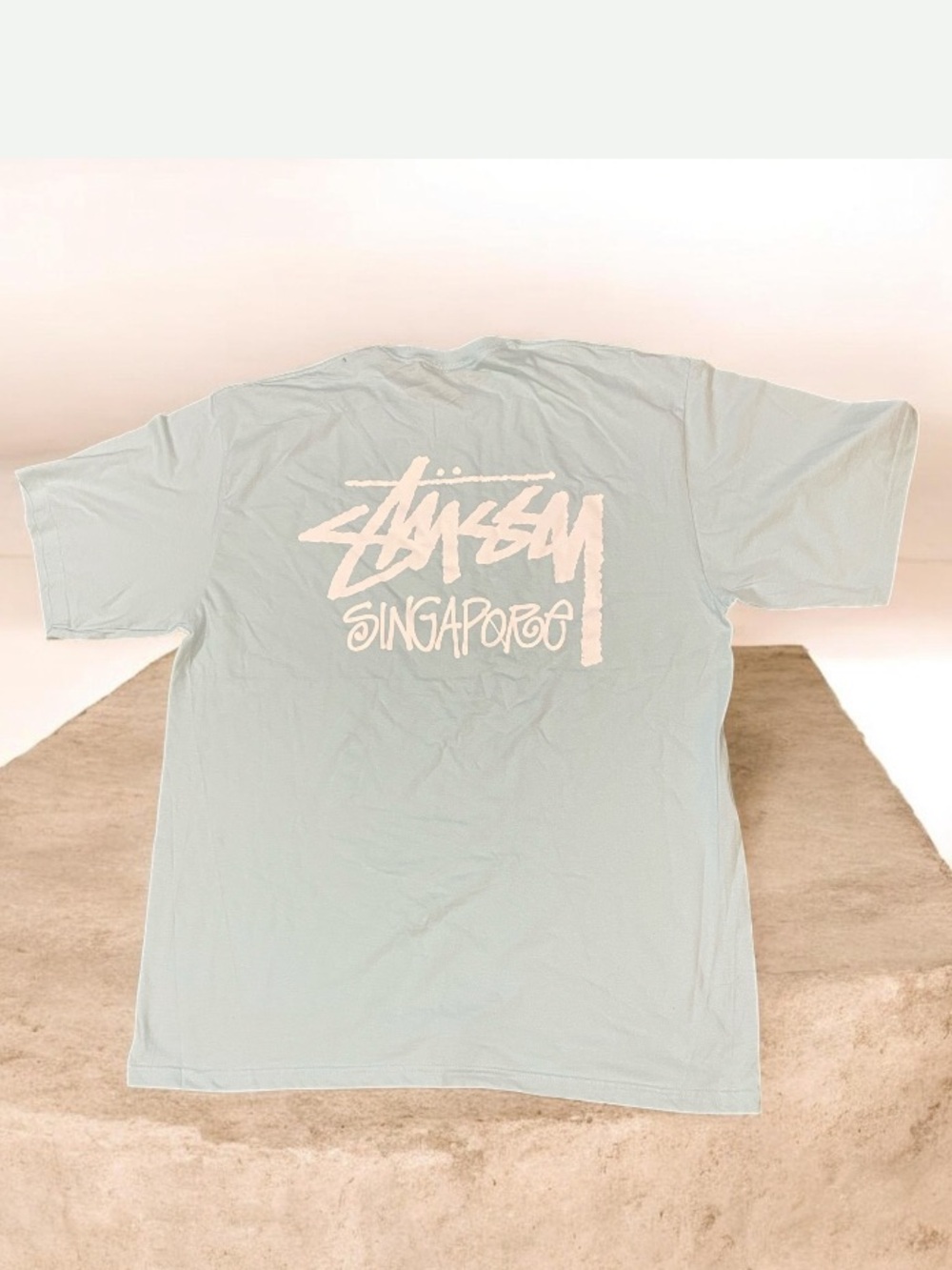 🆕 STUSSY HONOLULU Sky Blue White Logo Unisex Tee Shirt XL NWOT 🇸🇬